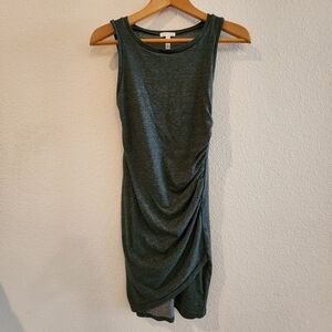 Leith Sleeveless Ruched Side Tulip Hem Front Women's Green Dress Size S